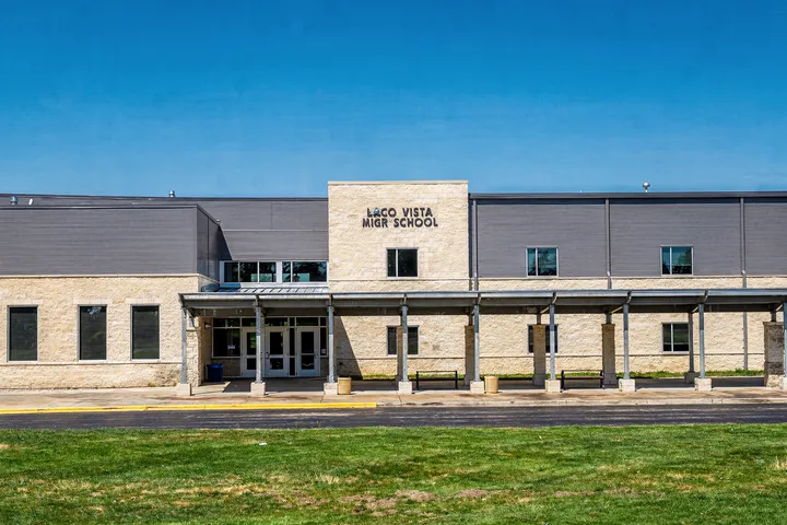 Suburban school campus environment in 78645 Lago Vista, TX