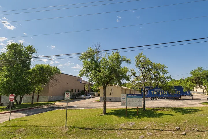 Suburban school campus environment in 78759 Austin area