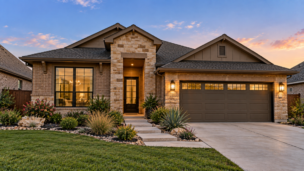 brown brick home exterior in austin