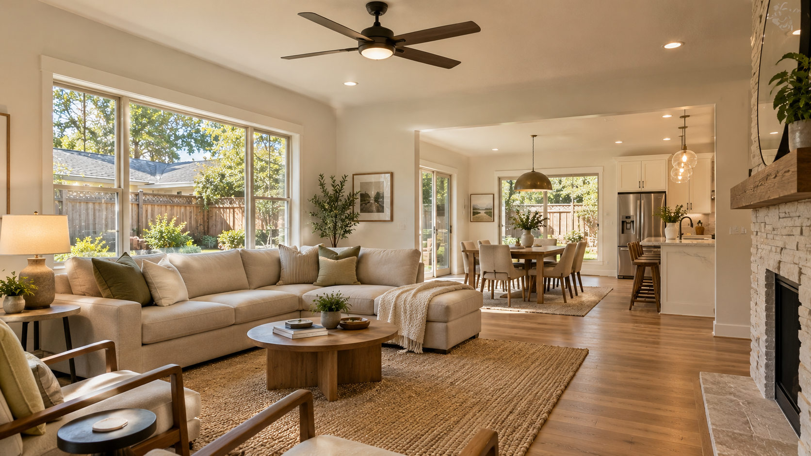 Interior of an Austin-area home prepared for listing photography